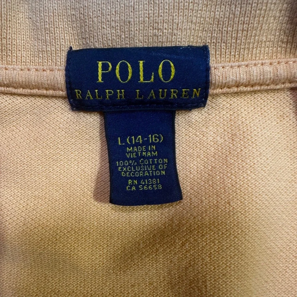 Polo Ralph Lauren Kids Boys Peach Orange Short Sleeve Cotton Pique Shirt L 14-16